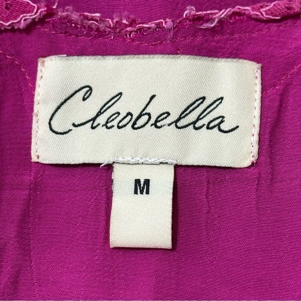 Cleobella Women’s Size M Fuchsia Pink Liliana Lace Trimmed Sleeveless Tank Top - Picture 5 of 8